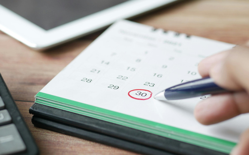 Calendario de días inhábiles